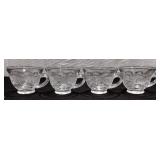 Set of 4 Federal Glass Clear Petal Punch Cups