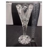Vintage Star and Fern Pressed Glass Bud Vase