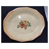 Vintage Octagonal Ceramic Floral Serving Platter