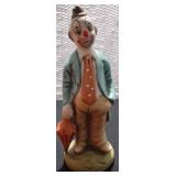 Vintage Hand-Painted Porcelain Hobo Clown Statue
