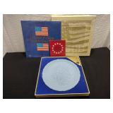 Fenton Bicentennial Powder Blue Satin Glass Plate