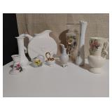 Vintage Floral Porcelain & Milk Glass Lot