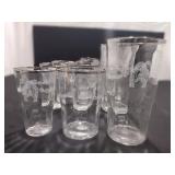 Clear Etched Drinking Glasses