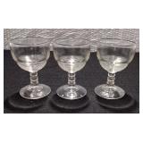 Set of 3 Vintage Manhattan 2oz Cordial Glasses