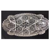 EAPG Imperial Glass Star and Cane Celery Dish