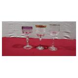 Mikasa and Amethyst Cut Crystal Goblet Lot