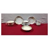 Various China Tea Set with Decorated Saucers