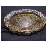 Federal Amber Sharon Cabbage Rose Oval Platter