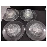 Clear Glass Luncheon Plates and Cups