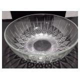 Vintage Clear Cut Crystal Diamond Serving Bowl