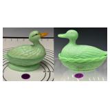 Lot of Two Covered Ducks Dishes