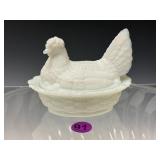 Hen on Basketweave Base