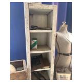Vintage White Wood Shelf with Contents