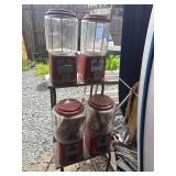 Four Vintage Gumball Machines