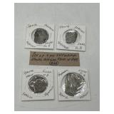 4 Shipwreck Spanish Silver Coins