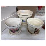 3 New England Pottery Planters