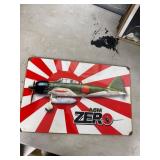 A6M Zero Metal Sign with Red Sun Design