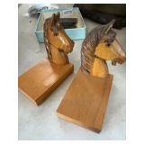 Small Wooden Horse Head Bookends