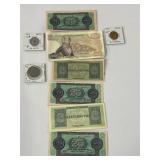 Greek Banknotes and Coins Lot