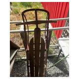 Wooden Sled with Metal Runners