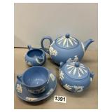 Wedgwood Blue Jasperware Tea Set