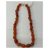 Carnelian Necklace With Silver Clasp