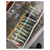 14 Vintage Fishing Lures in Case