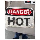Metal Danger Hot Warning Sign