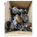 Box Lot of Metalware Including Silverplate