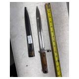 Bayonet with Wooden Handle and Scabbard
