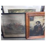 2-Piece Art Lot: Painting as-is and Lithograph