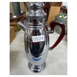 Chrome Tea Pot with Red Handle