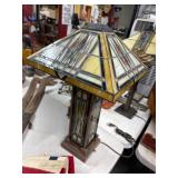Arts and Crafts Style Stained Glass Lamp
