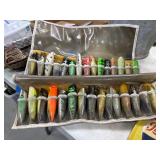 Vintage Fishing Lures in Plastic Case
