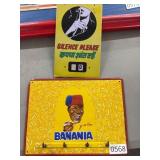 Vintage-Style Banania and Silence Signs