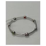 Sterling Gemstone Bangle Bracelet