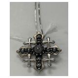 800 Silver Jerusalem Cross Pendant Brooch