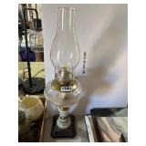 21-Inch Glass and Ceramic Oil Lamp