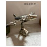6x10-Inch Metal Airplane Figurine