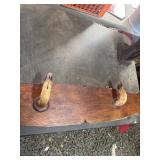 Wall-Mounted Wooden Rack With Hoof Hooks