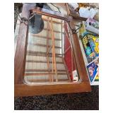 Rectangular Mirror With Metal Hooks