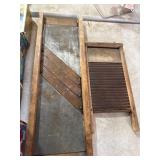 Two Wooden and Metal Washboards