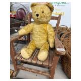 Vintage Rocking Chair and Teddy Bear