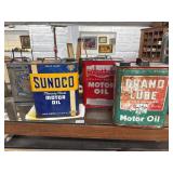 4 Vintage Motor Oil Cans