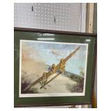 Framed Lockheed P-38 Aviation Print