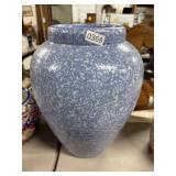 20-Inch Blue Speckled Stoneware Vase