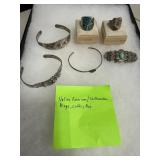 Native American Jewelry Lot With Rings and Cuffs