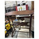 Wooden Two-Tier Spindle Accent Table