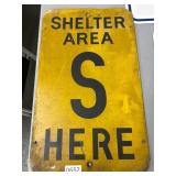 Shelter Area Metal Sign, 12x20 in