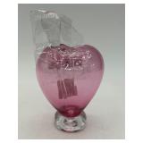 Pink Glass Heart-Shaped Perfume Bottle